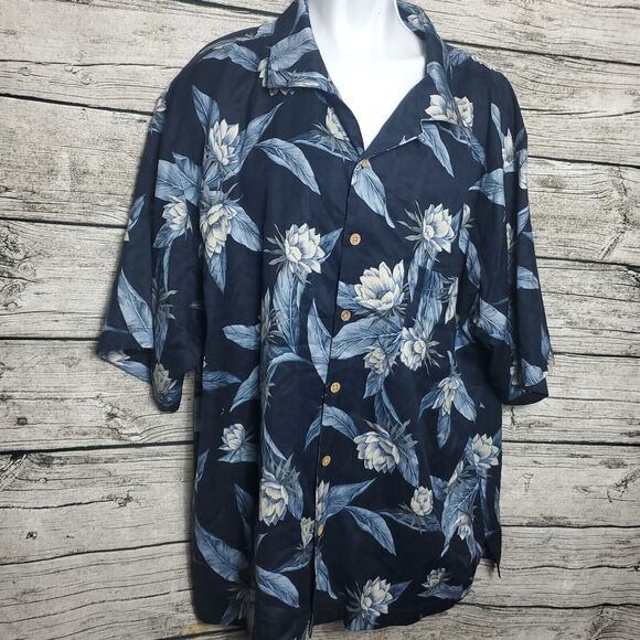 Jamaica Jaxx Short Sleeve Button Up Hawaiian Shirt Men's Size XL 100% Silk - Picture 1 of 7